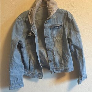 Light Blue Denim Jacket with Hood